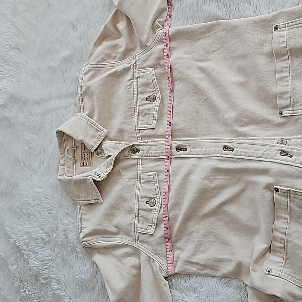 Free People Anna Lou Denim Duster Ivory NWT - Picture 12 of 14